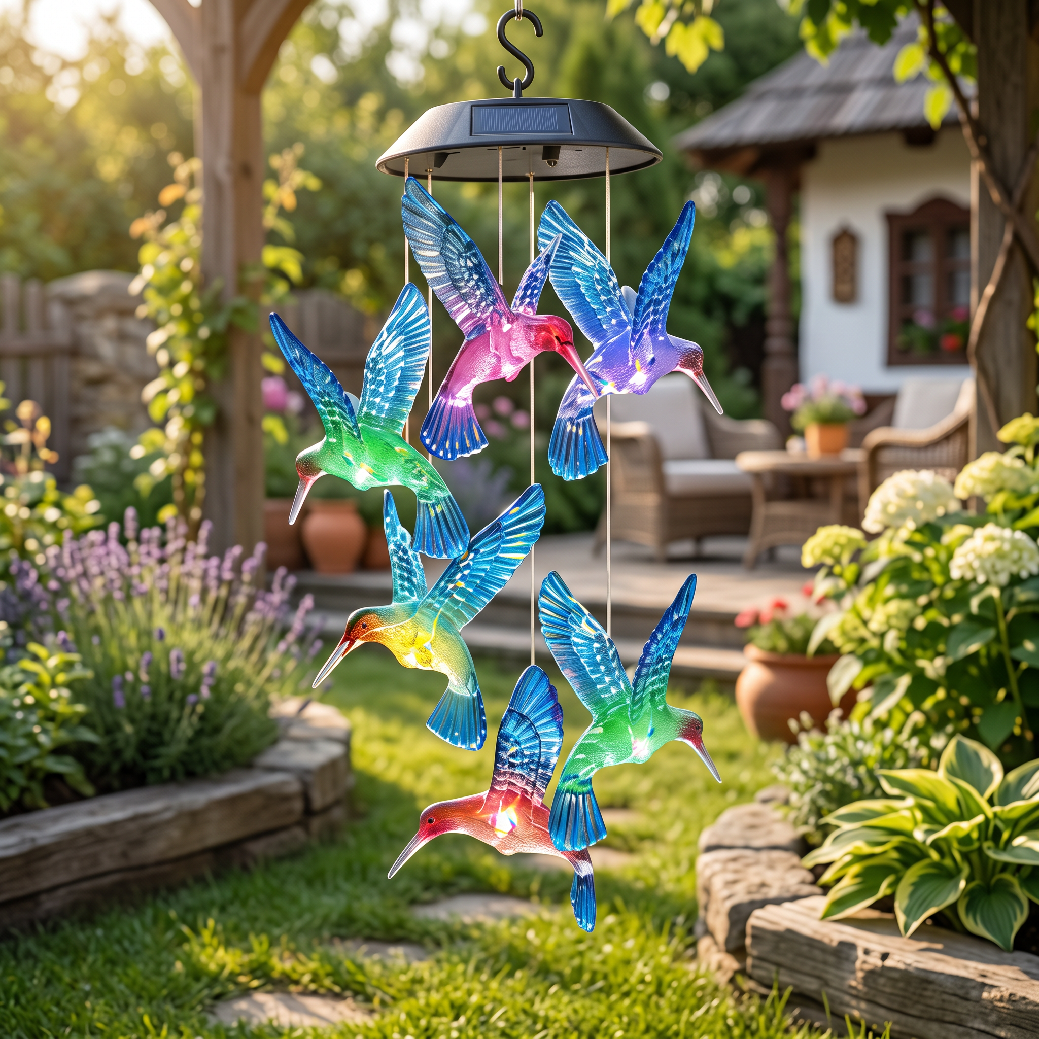 Lampă solară de grădină tip colibri