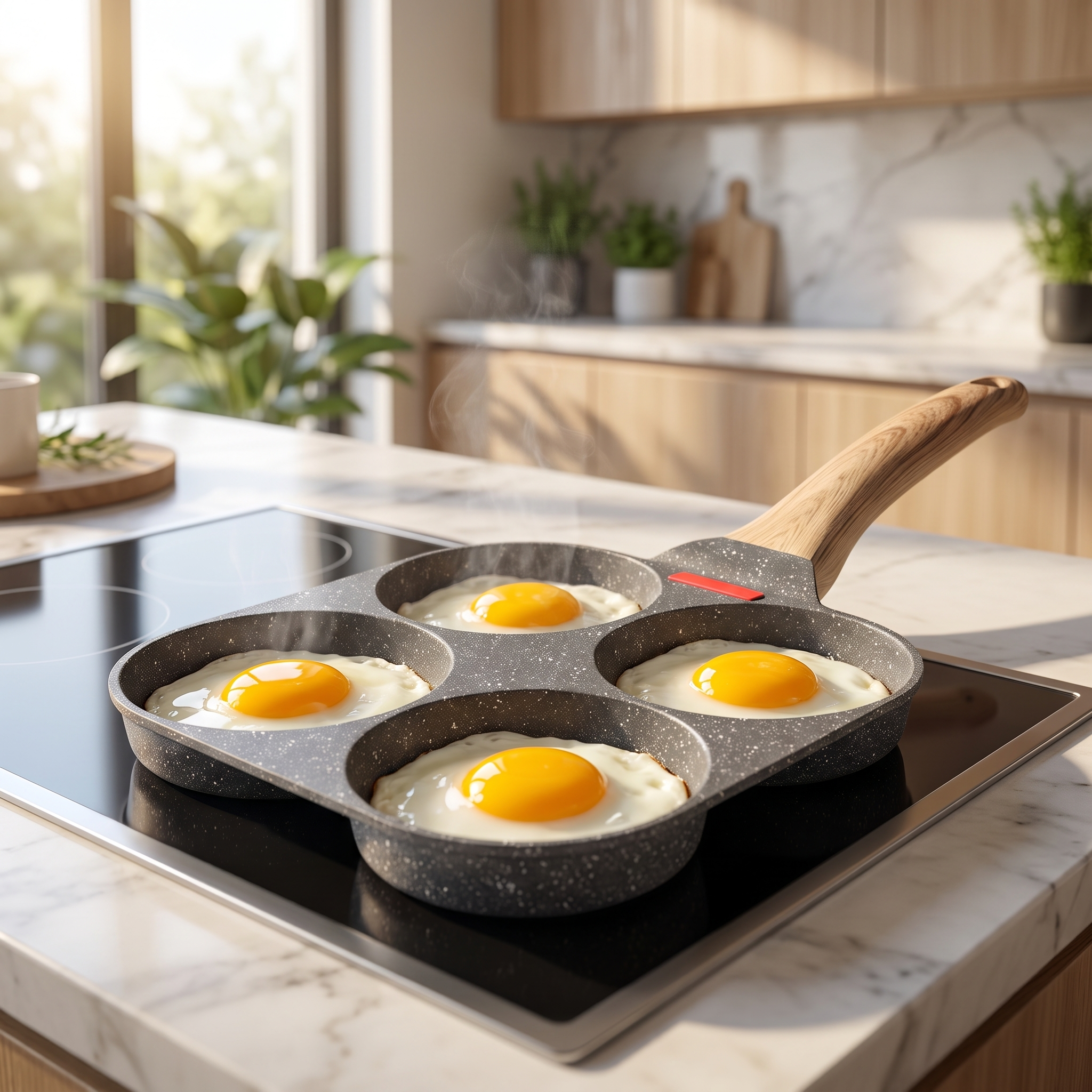 EggMaster™ - Tigaie pentru omleta/ochiuri cu 4 gauri