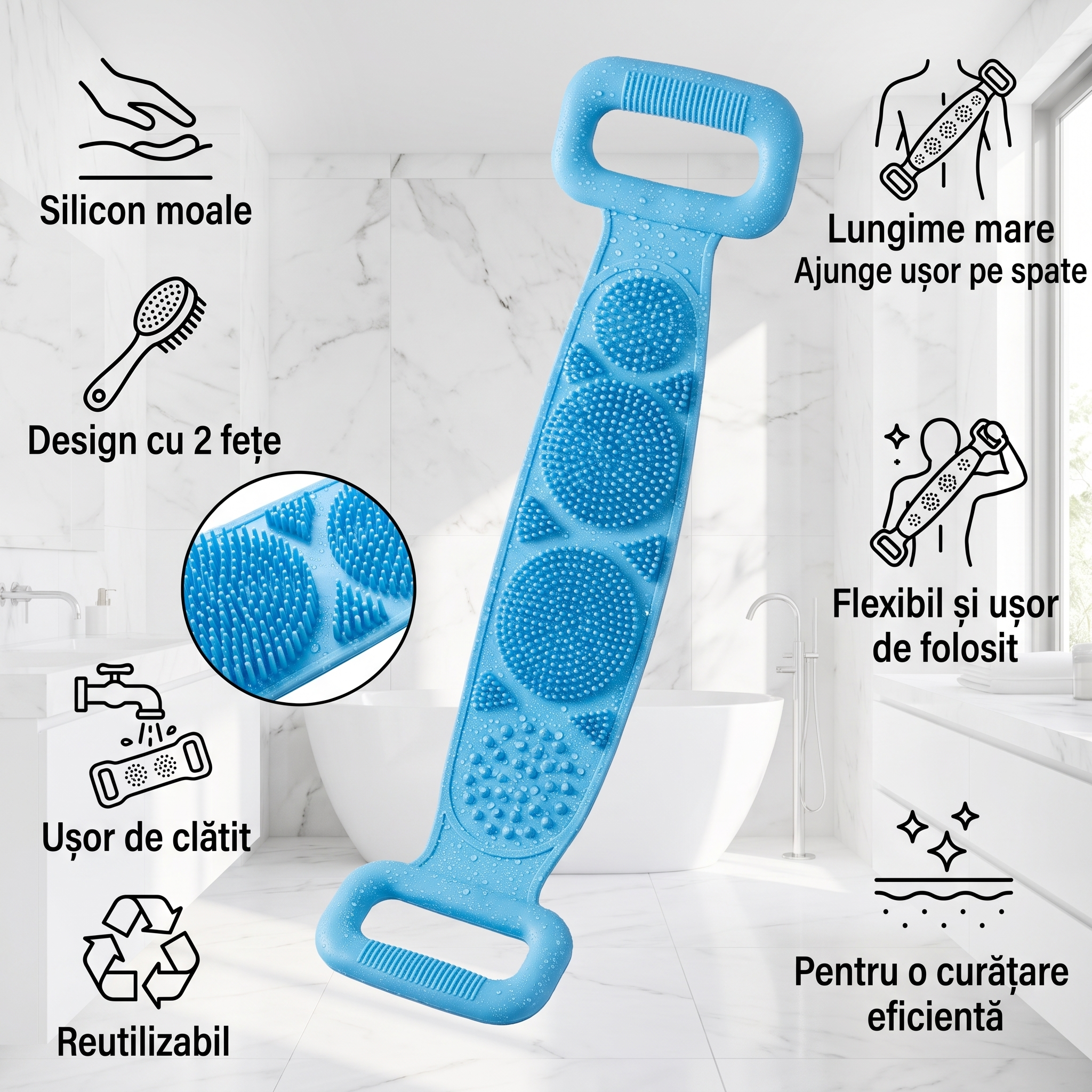 DuoScrub™ - Scrub pentru Spate din Silicon