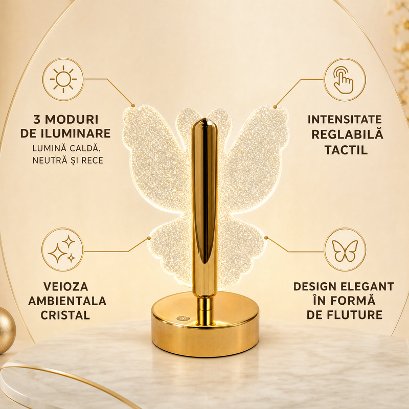 Veioza Cristal Fluture