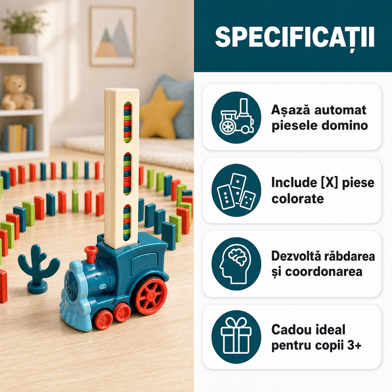 DominoExpres™ - Tren Automat Jucărie Domino