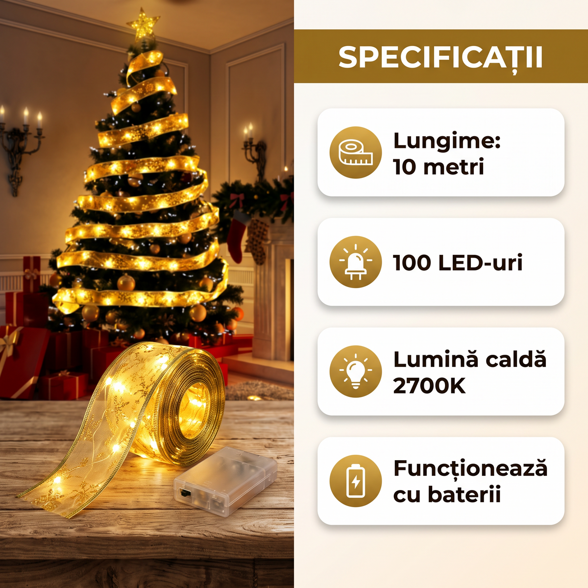 PanglicaMagică™ - Bandă Luminoasă LED de Crăciun